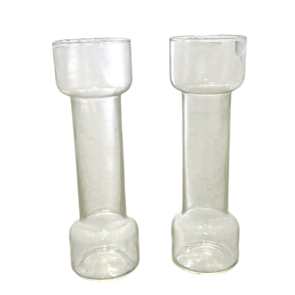 Vintage Un-Candle Set (2) By Corning Featuring Pyrex Glasses‎